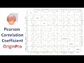 Pearson Correlation Coefficient Descriptive Statistics OriginPro