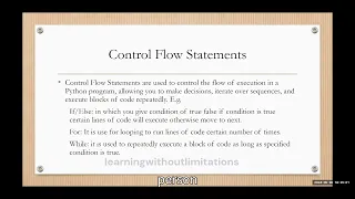 CONTROL FLOW STATEMENT IN PYTHON COURSE FOR BEGINNERS PART 3