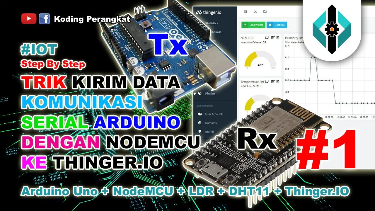 Part 1 - Trik Kirim Data Sensor Realtime dengan Komunikasi Serial Arduino Nodemcu ke Thinger.IO