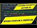 Programming Fundamentals Lecture 05 Integer Overflow Underflow Beyond Integer Range