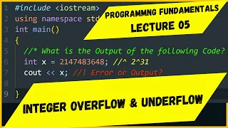Programming Fundamentals Lecture 05 Integer Overflow Underflow Beyond Integer Range