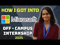 Microsoft OFF-CAMPUS Internship Referral Template Leetcode Strategy Microsoft