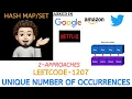 Unique Number of Occurrences Two Approaches Leetcode 1207