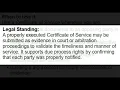 Certificate of Service - Formal Proof of Legal Document Delivery