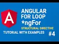 Angular For Loop explained ngFor Structural Directive tutorial with examples
