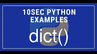 10sec Python Examples dict Built in Function by Code Recipe