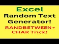 Excel Random Text Generator RANDBETWEEN CHAR Function