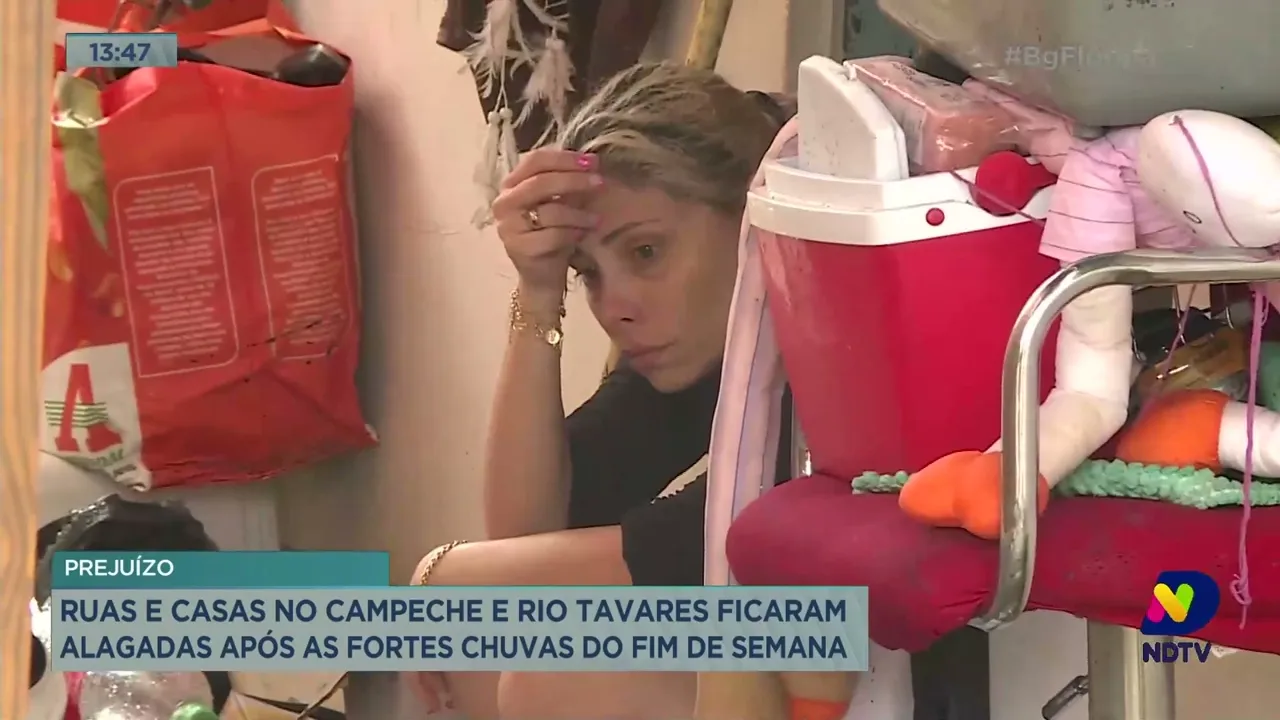 Ruas e casas no Campeche e Rio Tavares ficaram alagadas após as fortes chuvas do fim de semana