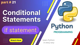 Conditional Statements in python If statement Part