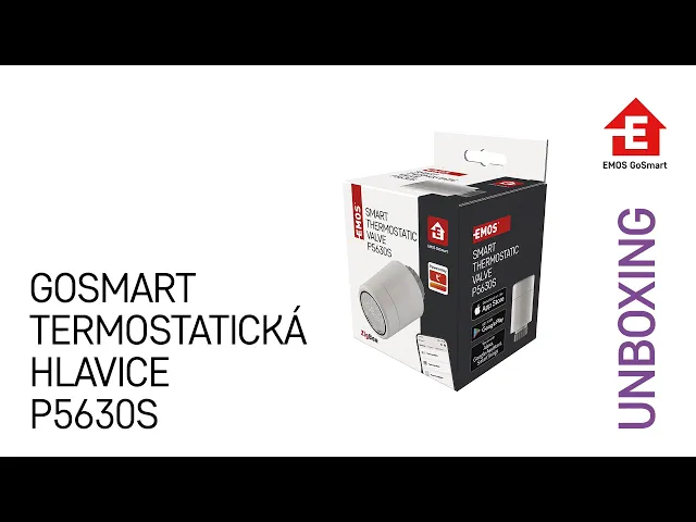 Термоглава за радиатор ZigBee GoSmart EMOS - опаковка на термостатична глава P5630S с описание за разопаковане.