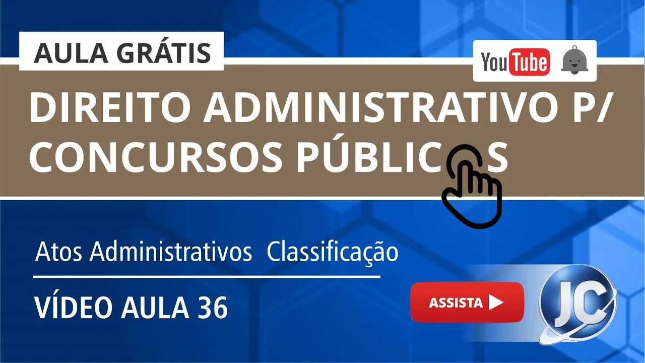 Aula Grátis Direito Administrativo - Atos Administrativos  Classificação - Parte 2 - (videoaula 36)