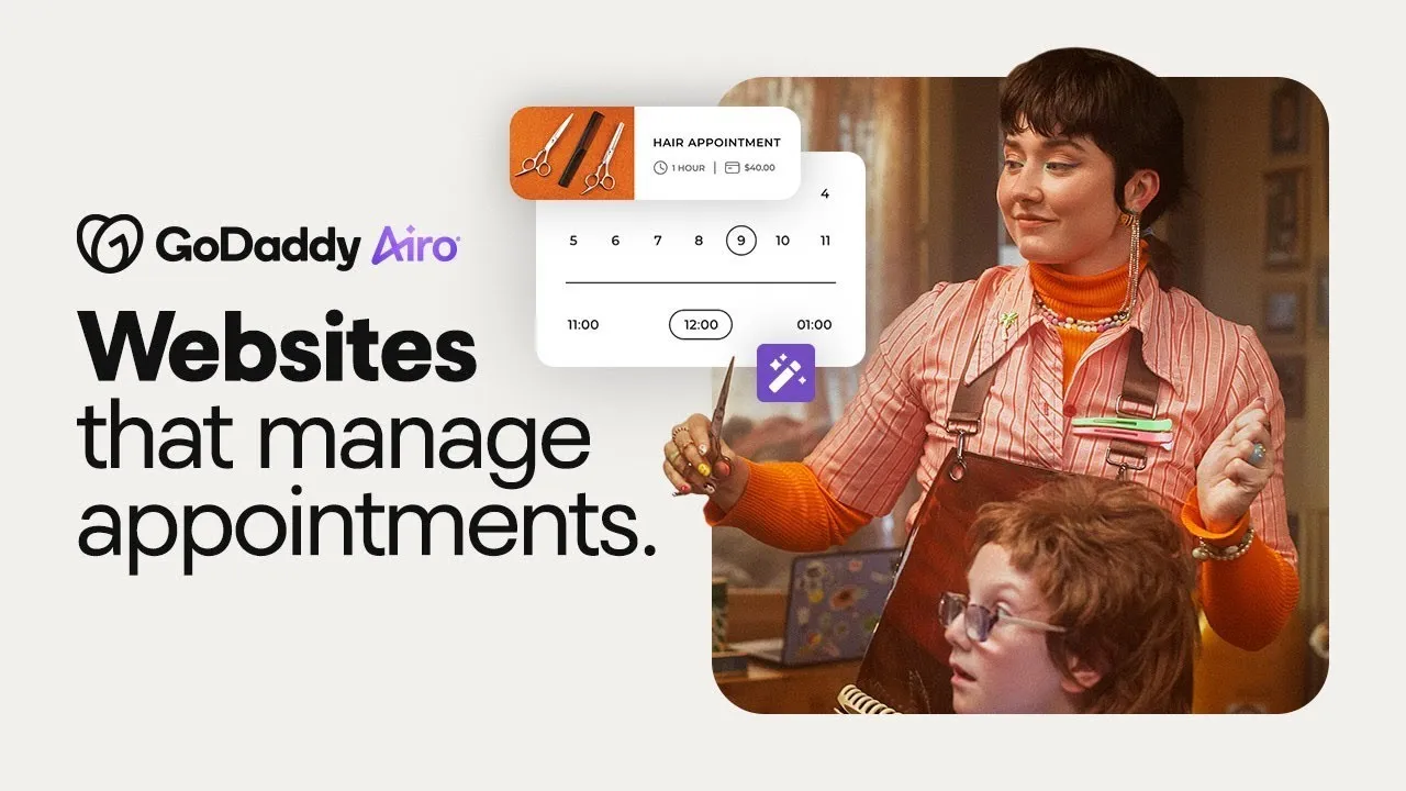 GoDaddy — GoDaddy Airo — Websites that manage appointments (YouTube video ad)