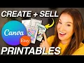 How to Create PRINTABLES in CANVA to sell on ETSY COMPLETE TUTORIAL