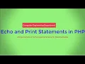 Echo and Print Statements in PHP with Bhumika Zalavadia