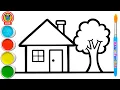 Download Lagu 🔴 Tekenen, schilderen en kleuren van een mooi huis en nog meer mooie plaatjes 🏡✨