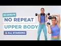 20-Minute No Repeat Upper Body Workout All Standing Dumbbells