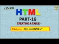 LEARN HTML Part 16 Creating a table Cell Alignment All Computer Classes