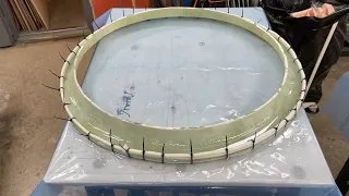 6 July 2022. Rope being glued on by help of cable ties.  Big hatch twice around for better grip