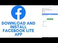 Download and Install Facebook Lite App Login to Facebook Account on Facebook Lite App FB Lite