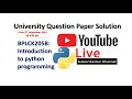 VTU BPLCK205B Introduction to python programming University Question Paper Solution