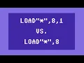 LOAD 8 vs LOAD 8 1 on the Commodore 64