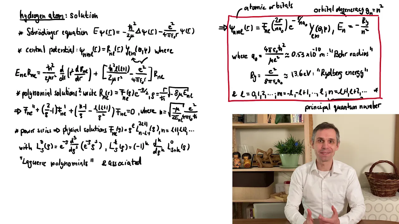 QUANTUM MECHANICS - The hydrogen atom: Solution