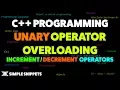 Increment Decrement Operator Overloading in C Unary Operator Overloading Program Example