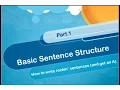 Basic Sentence Structure Part 1