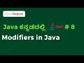 Modifiers in Java Java in Kannada