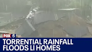 Torrential rainfall floods homes, washes out roads on Long Island