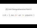 1 List Comprehension-1 Python Hindi