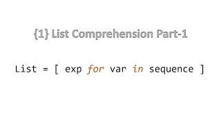 1 List Comprehension-1 Python Hindi