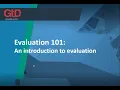 Evaluation 101 Introduction to Evaluation