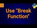 How To Use Break Function In Python