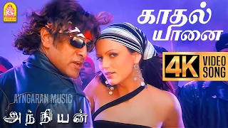 kadhal yaanai 4k video song anniyan vikram shankar harris jayaraj ayngaran
