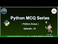 Python MCQ Series - 21