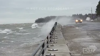 12-19-2025 Dunkirk NY - Angry Lake Erie Wave Action