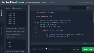 HackerRank Interview Prep - Problem 5 2D Array