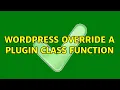 Wordpress Override a plugin class function