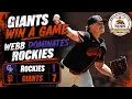 Webb Dominates Rockies Giants Get a Win