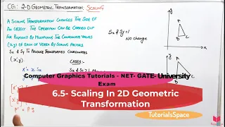 6 5 - Scaling In 2 Dimensional Transformation In Computer Graphics In Hindi Scaling Transformation
