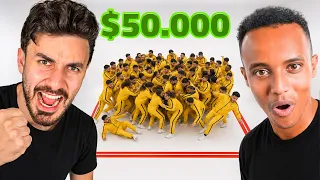 اخر شخص يخرج من المربع يربح 50,000$ مع ابو فله !