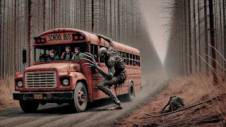 Onibus de Excursão com Estudantes Quebra em Estrada Deserta e uma Criatura Horripilante os Ataca