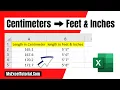 How to Convert Centimeters to Feet and Inches in Excel