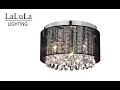 LaLuLa Crystal Chandelier Lighting Black Drum Ceiling Light with 3 Light on Amazon