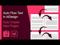 Auto Flow Text in InDesign Auto Create New Pages
