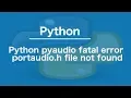 Python pyaudio fatal error portaudio h file not found