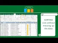 Sorting Lists without messing up the data in Excel