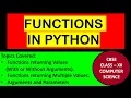 Functions returning values Arguments and Parameters Class 12 Computer Science and Python