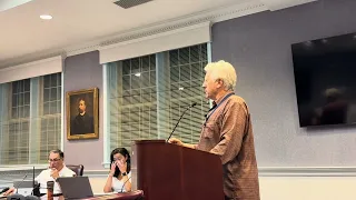 Dr Neal Collins spoke in favor of preserving the land at 58 N Passaic